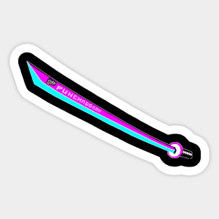 Katana with Blank Text, v. Code Magenta Teal Sticker